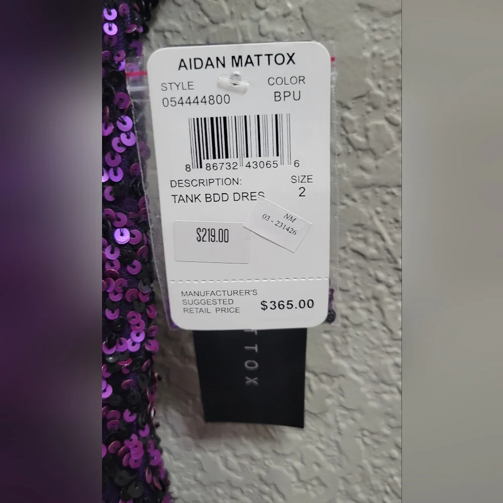 AIDAN MATTOX SEQUIN SPAGHETTI STRAPS PROM  DRESS  Size 2 NWT - Picture 3 of 11